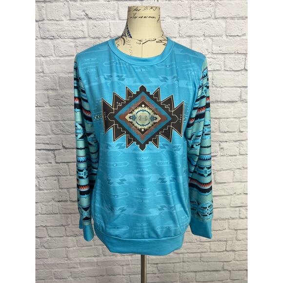 Women’s Western Long Sleeve Top Size Medium - Picture 1 of 6